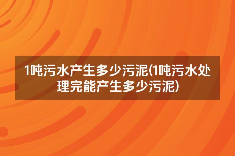 1吨污水产生多少污泥(1吨污水处理完能产生多少污泥)_考拉文库